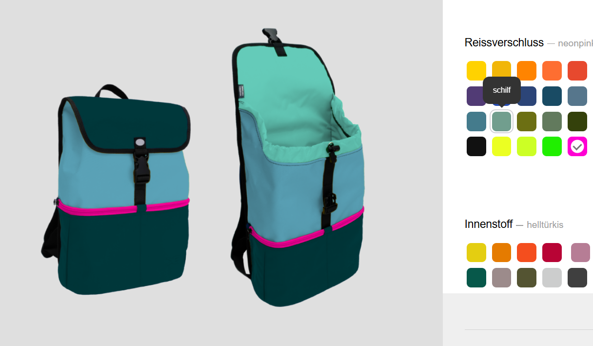 Schulrucksack - wähle deine Farben selbst